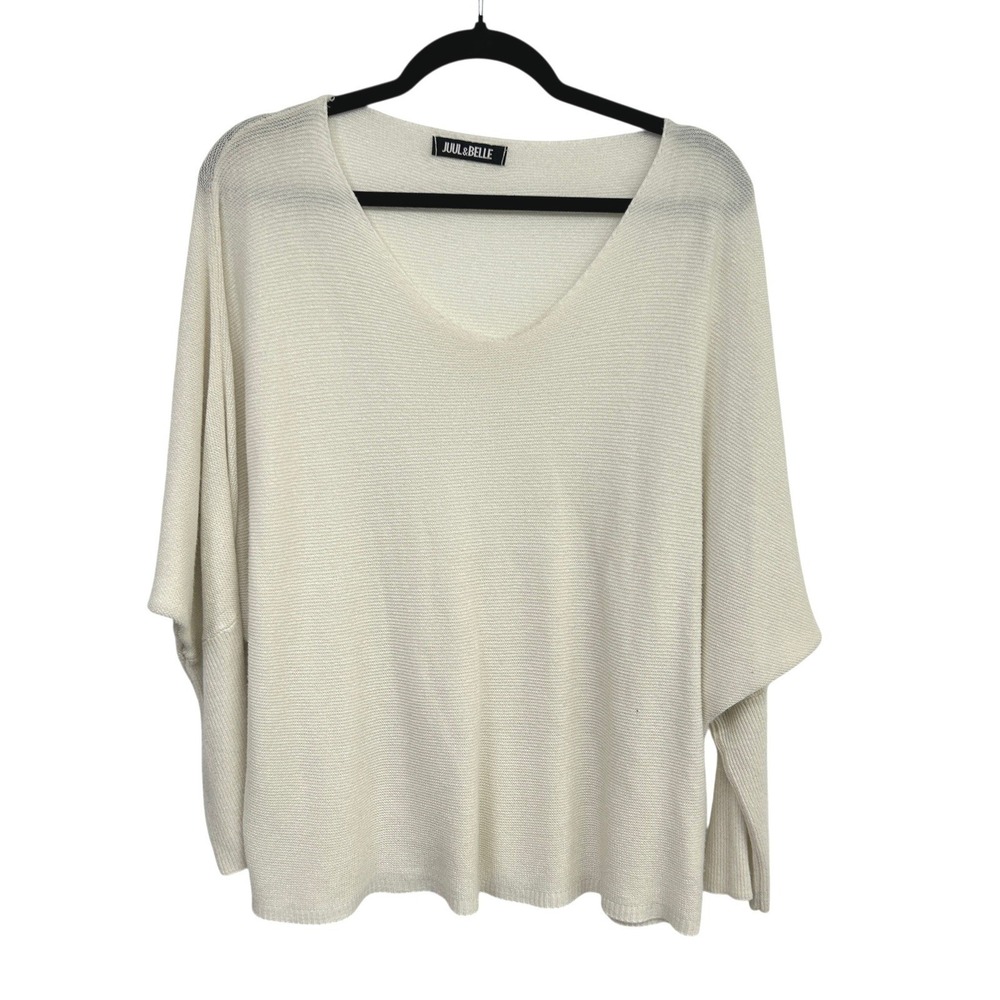Oversized Made In Italy Cream Dolman Sweater Lagenlook Minimalist Coastal